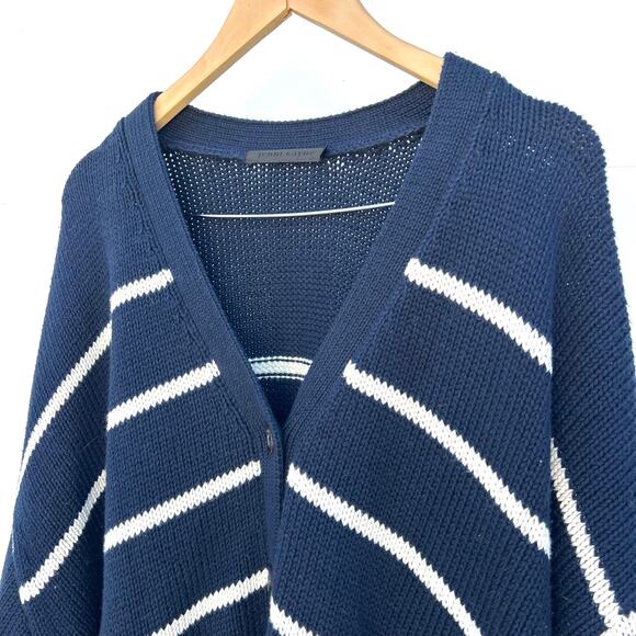 Jenni Kayne Chloe Striped Cotton Cardigan Sweater Blue White XXL Plus Size - Picture 7 of 10